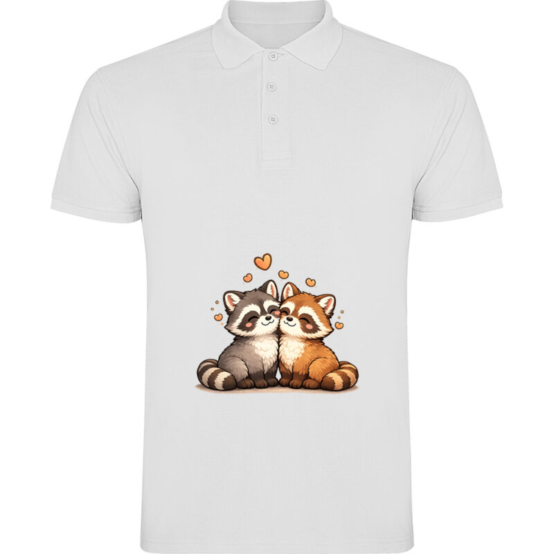 Tricou polo Love (Ratoni), Alb