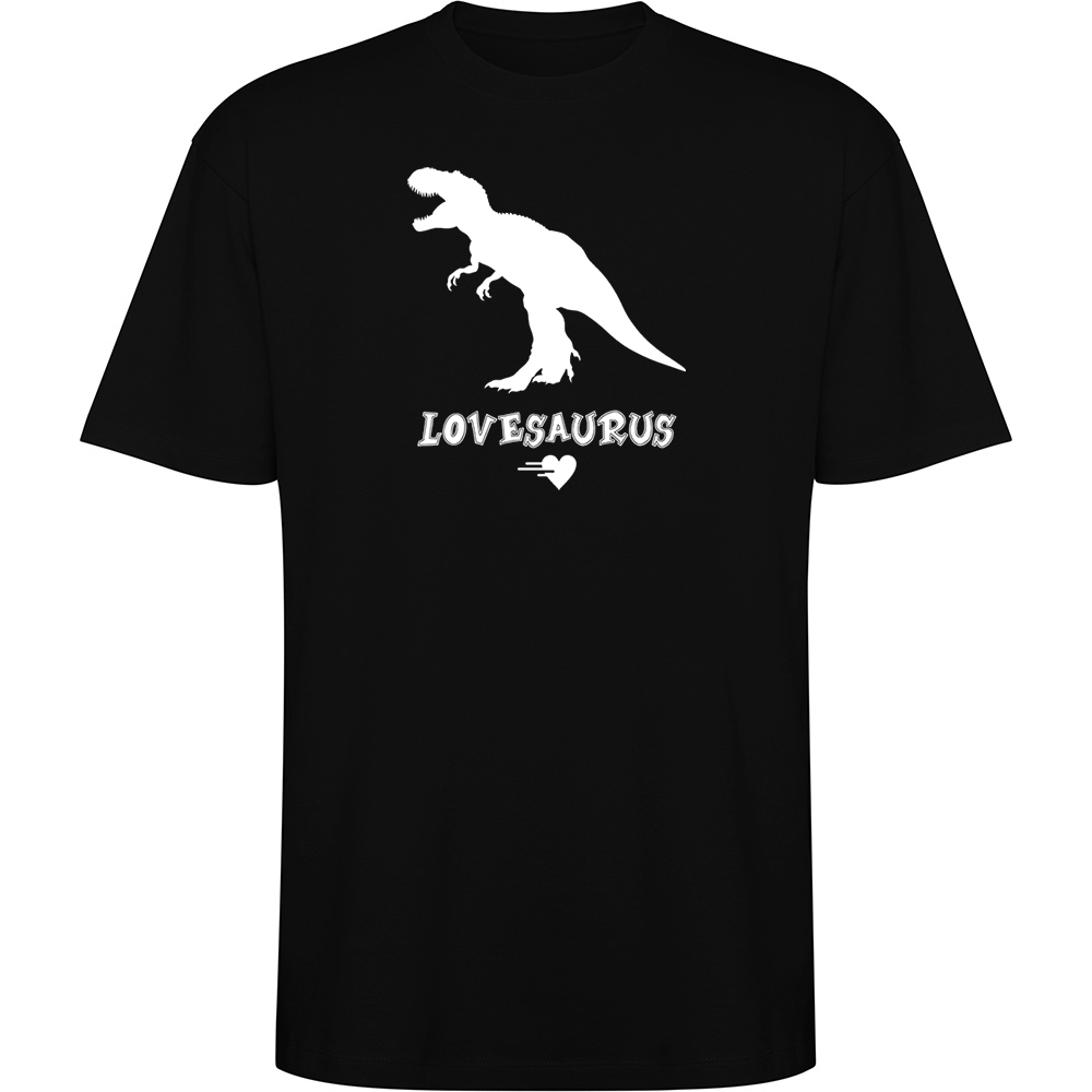 LOVESAURUS.TO_.BLK_.jpg Tricou oversize Lovesaurus, Negru - imagine 1