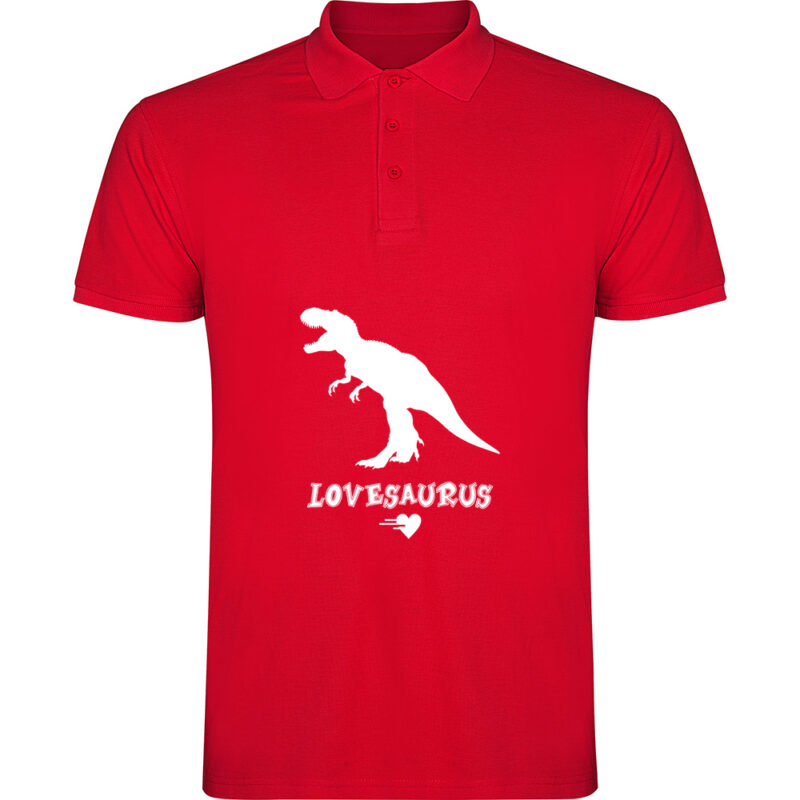 Tricou polo Lovesaurus, Roșu