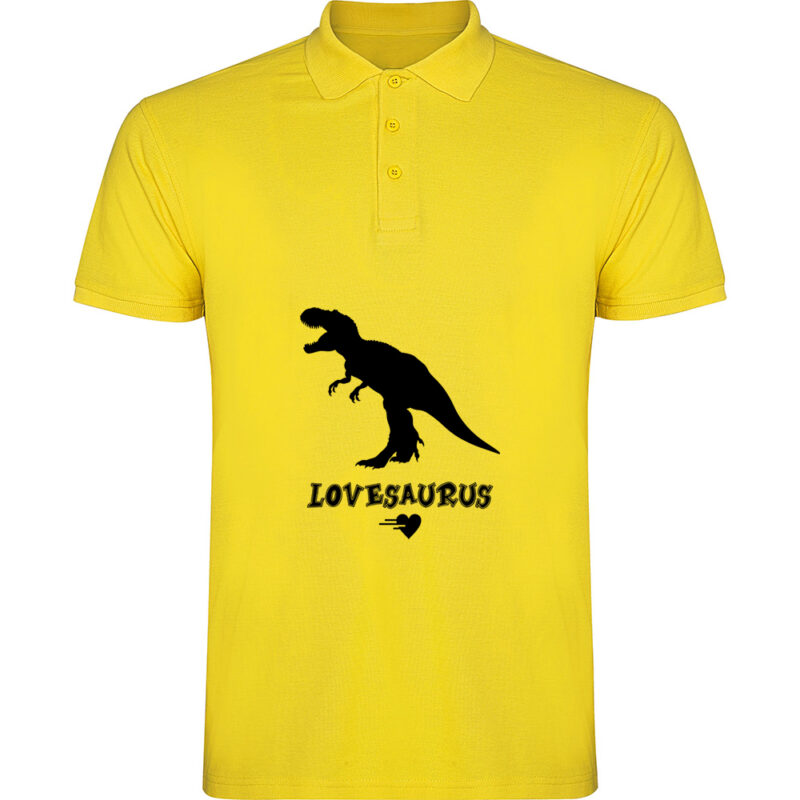 Tricou polo Lovesaurus, Galben