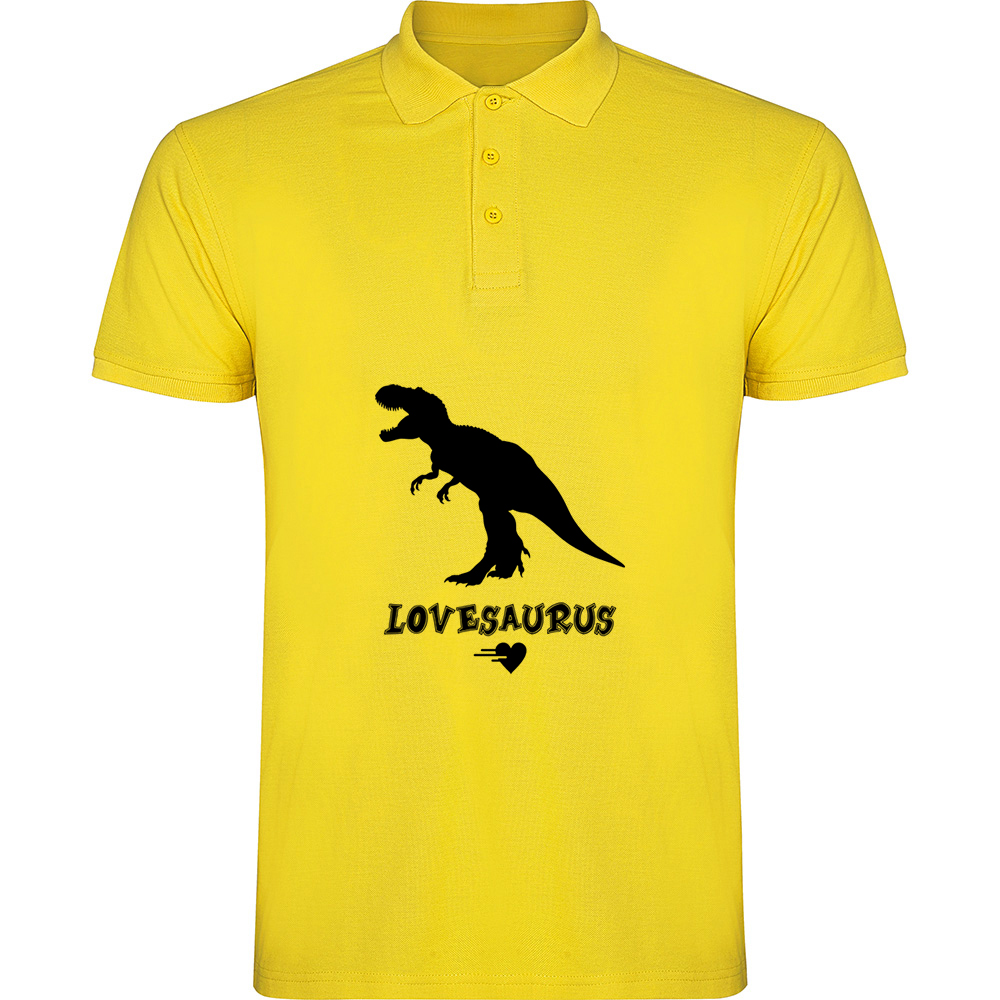 LOVESAURUS.TP_.YEL_.jpg Tricou polo Lovesaurus, Galben - imagine 1