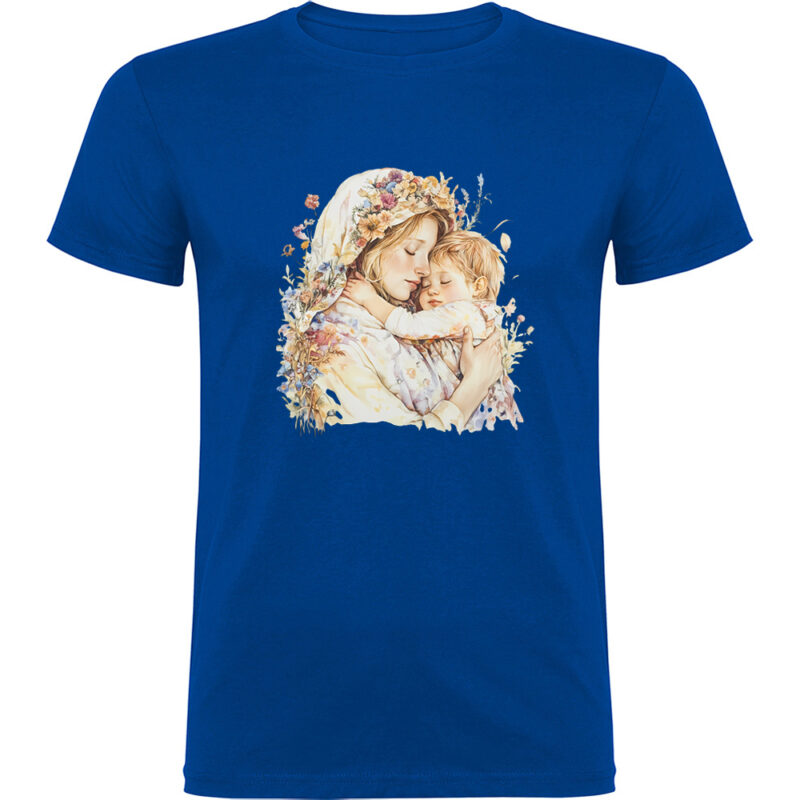Tricou Mama cu Baiat (model 2), Albastru