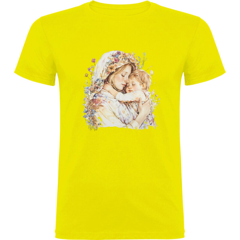 Tricou Mama cu Baiat (model 2), Galben