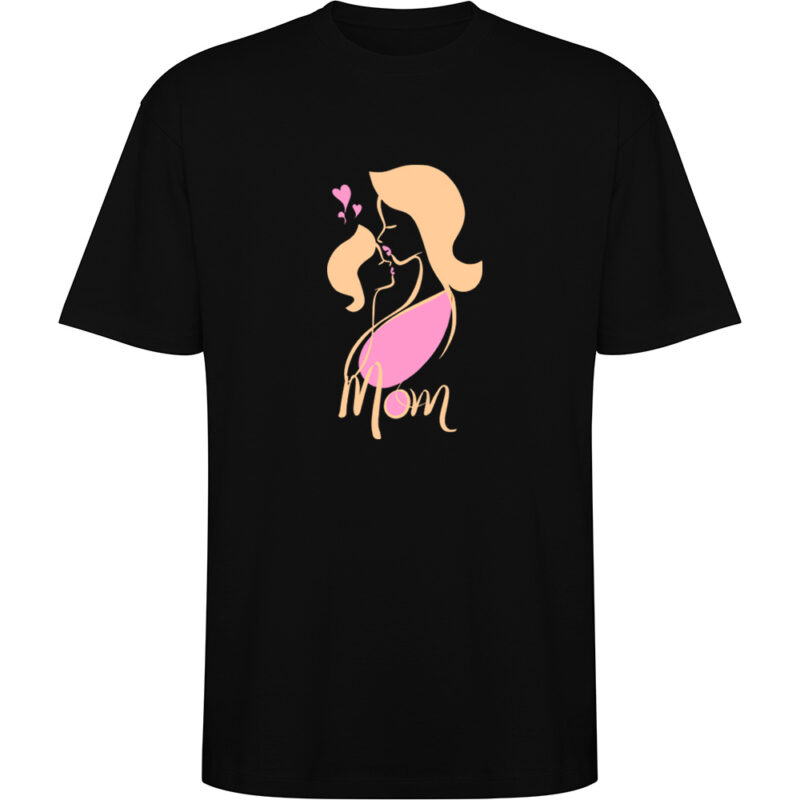 Tricou oversize Mama cu Fata, Negru