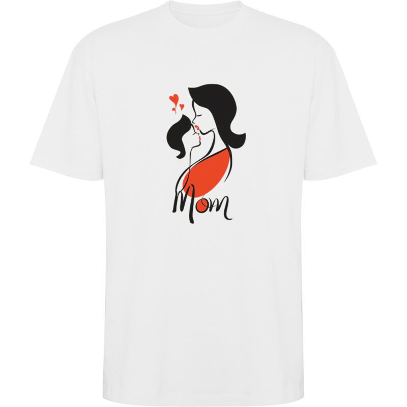 Tricou oversize Mama cu Fata, Alb