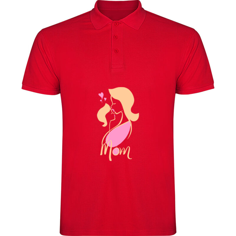Tricou polo Mama cu Fata, Roșu