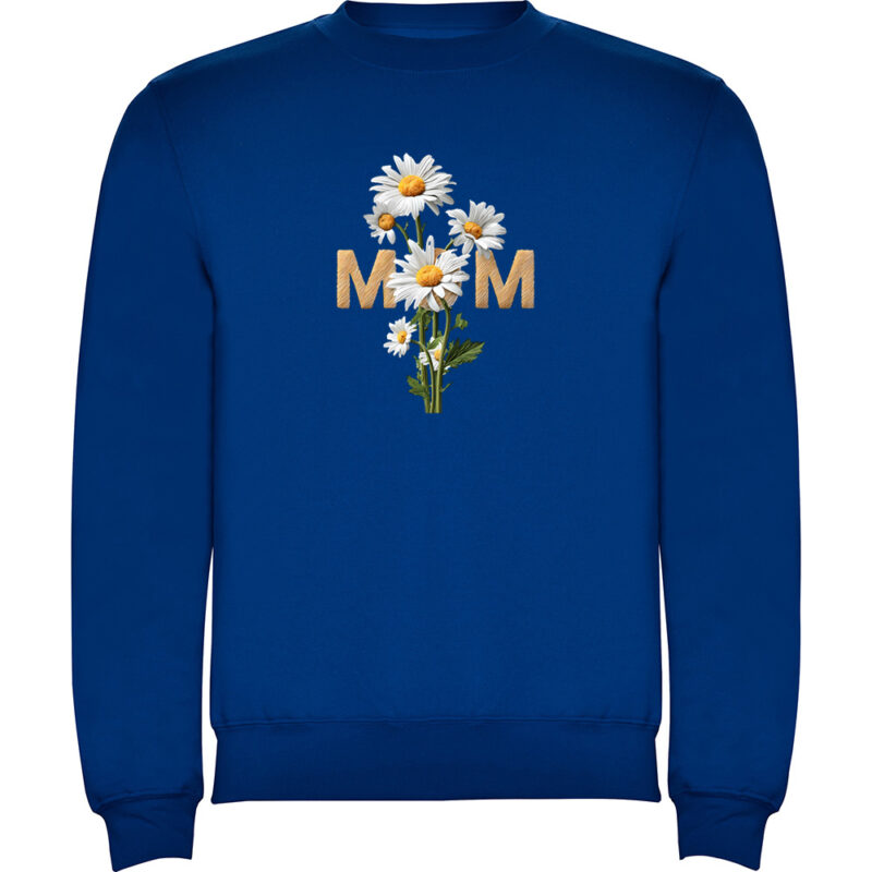Pulover Mom (Flori), Albastru
