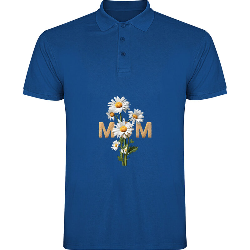 Tricou polo Mom (Flori), Albastru