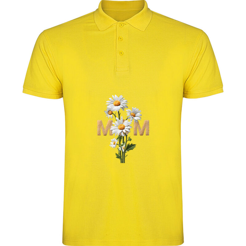 Tricou polo Mom (Flori), Galben