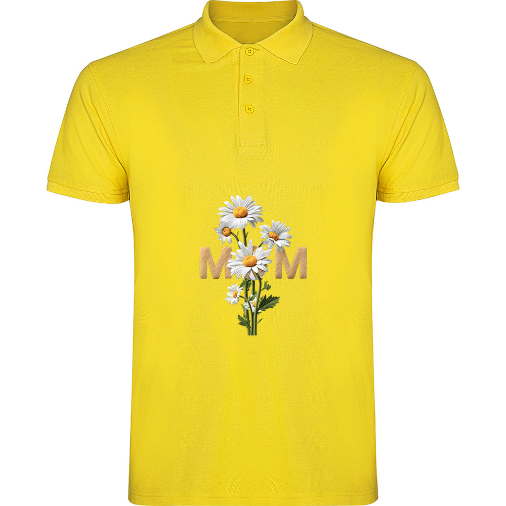 MOMFLORI.TP_.YEL_.jpg Tricou polo Mom (Flori), Galben - imagine 1