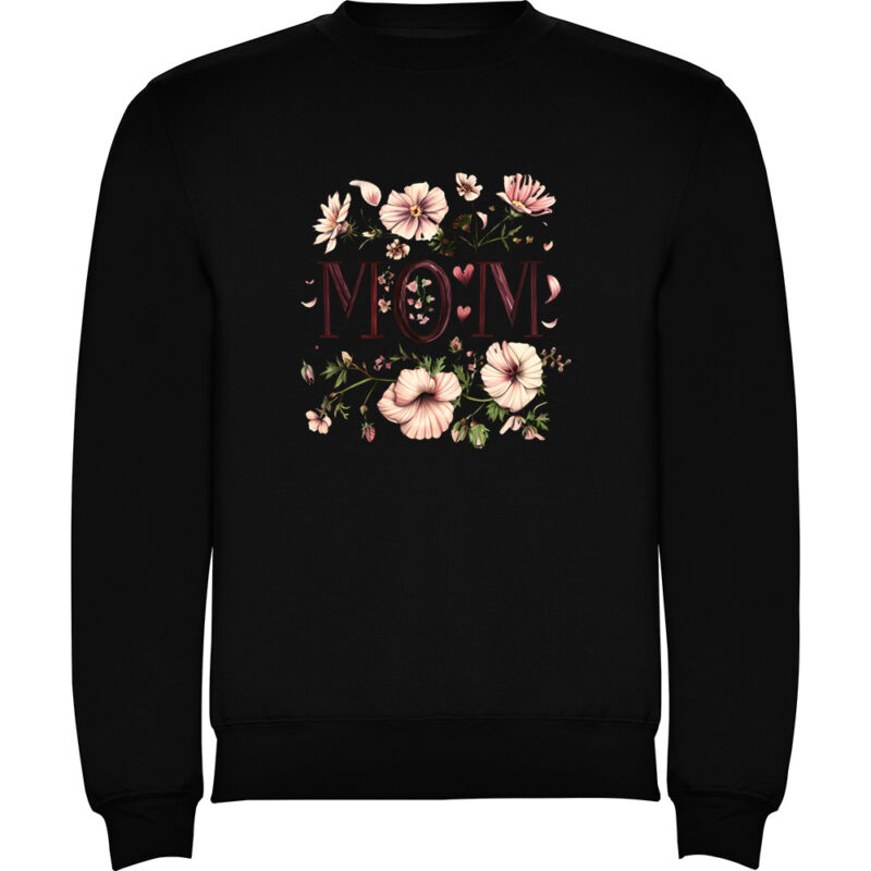 Pulover copii Mom (Flori 2), Negru