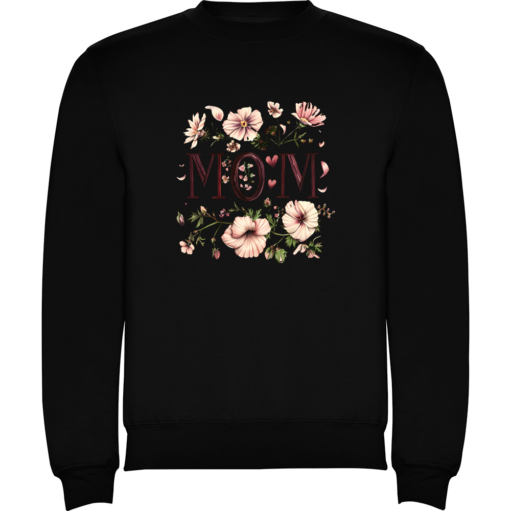 MOMFLORI2.PLV_.BLK_.jpg Pulover Mom (Flori 2), Negru - imagine 1