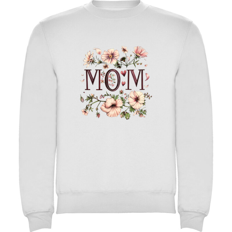 Pulover copii Mom (Flori 2), Alb