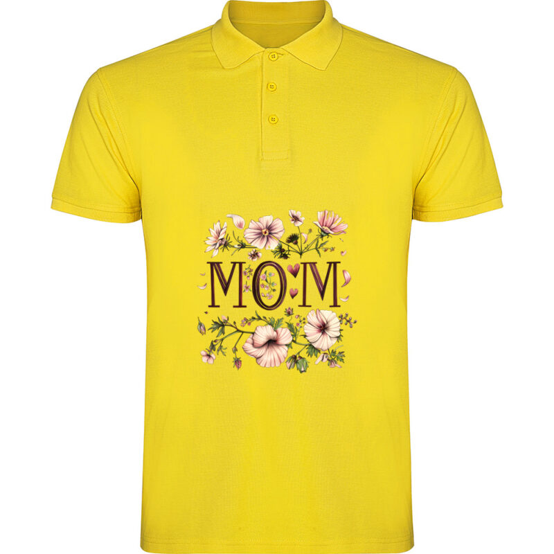 Tricou polo Mom (Flori 2), Galben