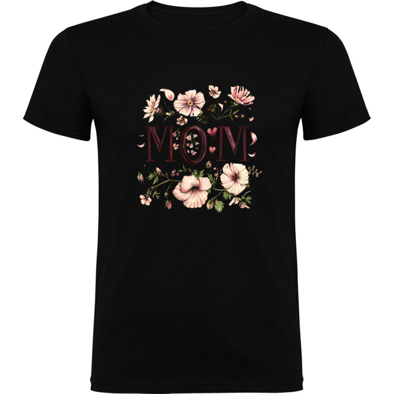 Tricou Mom (Flori 2), Negru