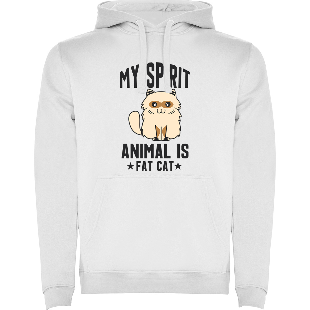MYSPIRITANIMALISFATCAT.HAN_.WHT_.jpg Hanorac My spirit animal is fat cat, Alb - imagine 1