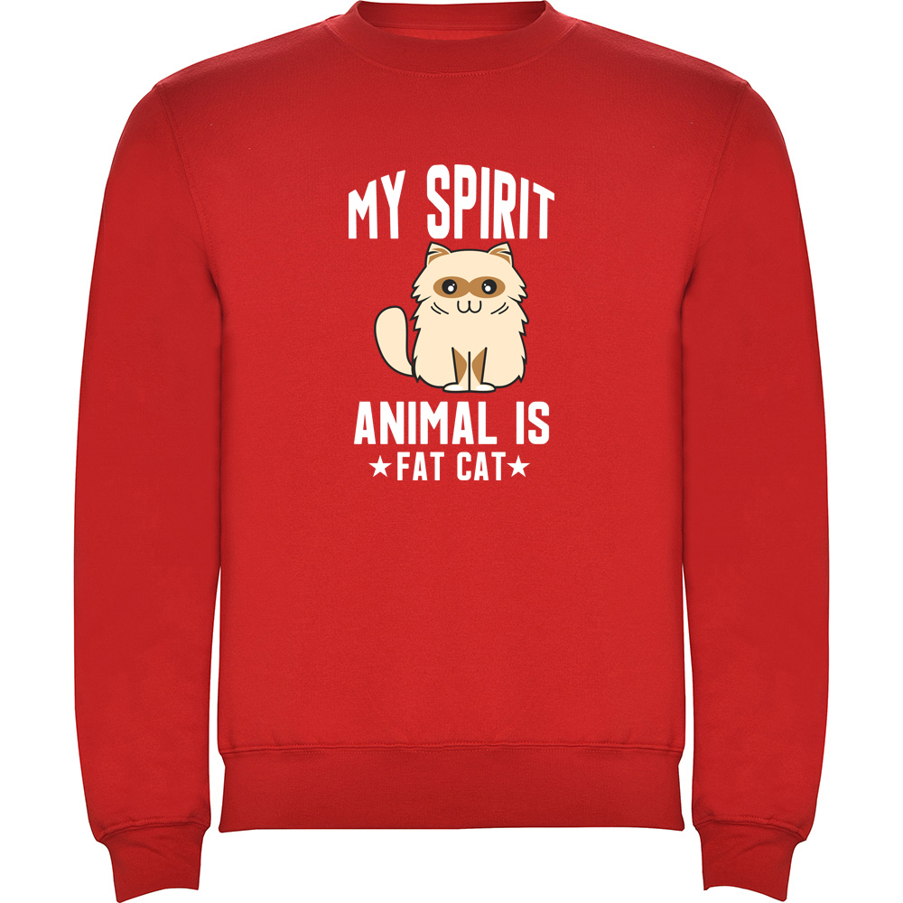 MYSPIRITANIMALISFATCAT.PLV_.RED_.jpg Pulover My spirit animal is fat cat, Roșu - imagine 1