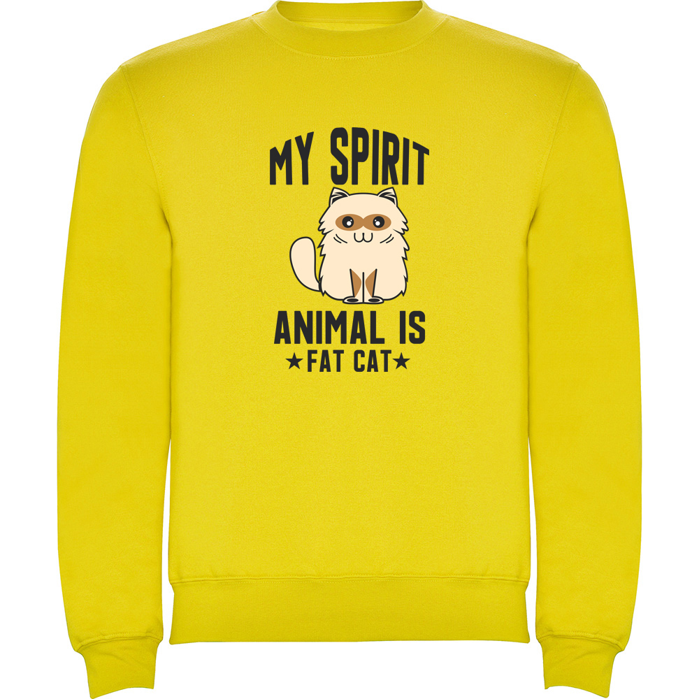 MYSPIRITANIMALISFATCAT.PLV_.YEL_.jpg Pulover My spirit animal is fat cat, Galben - imagine 1