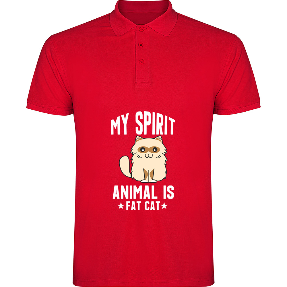 MYSPIRITANIMALISFATCAT.TP_.RED_.jpg Tricou polo My spirit animal is fat cat, Roșu - imagine 1