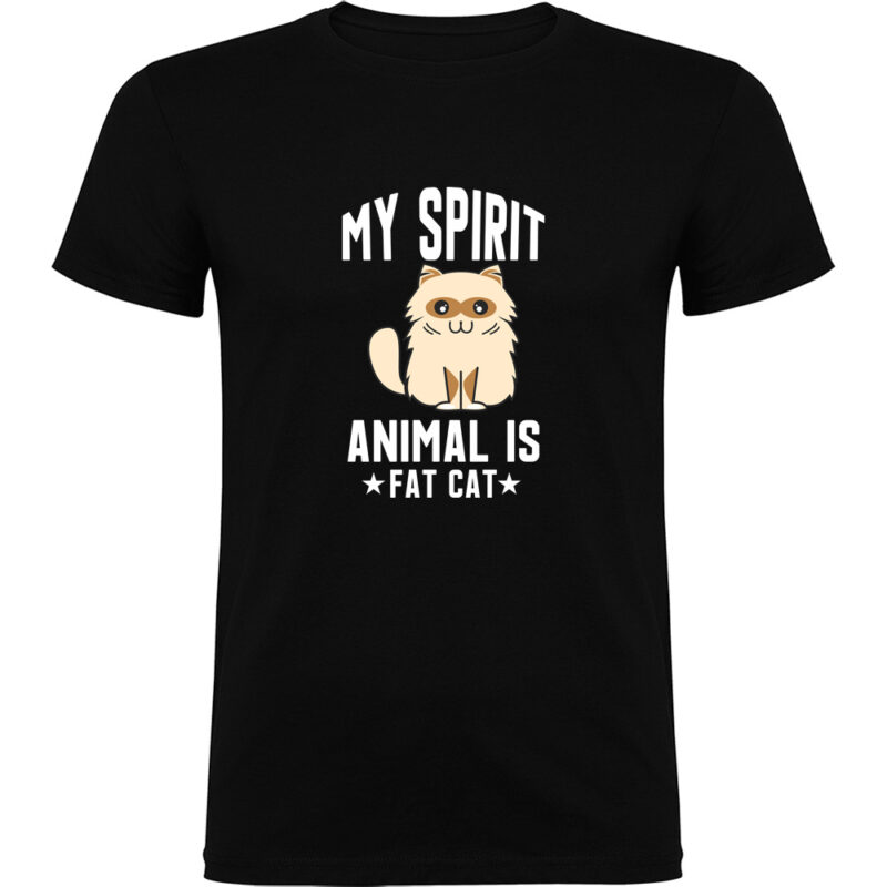 Tricou My spirit animal is fat cat, Negru