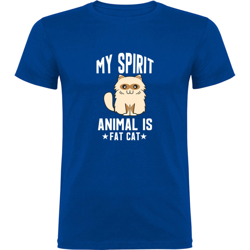 Tricou My spirit animal is fat cat, Albastru