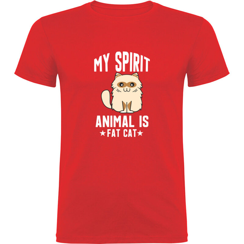 Tricou My spirit animal is fat cat, Roșu