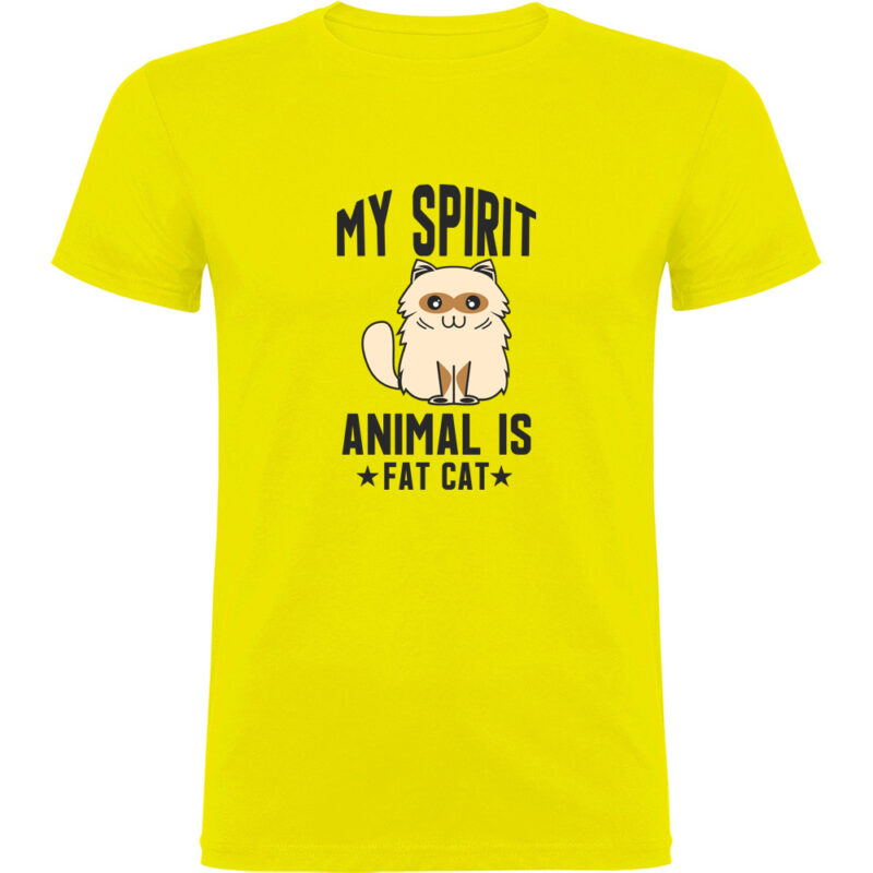 Tricou My spirit animal is fat cat, Galben