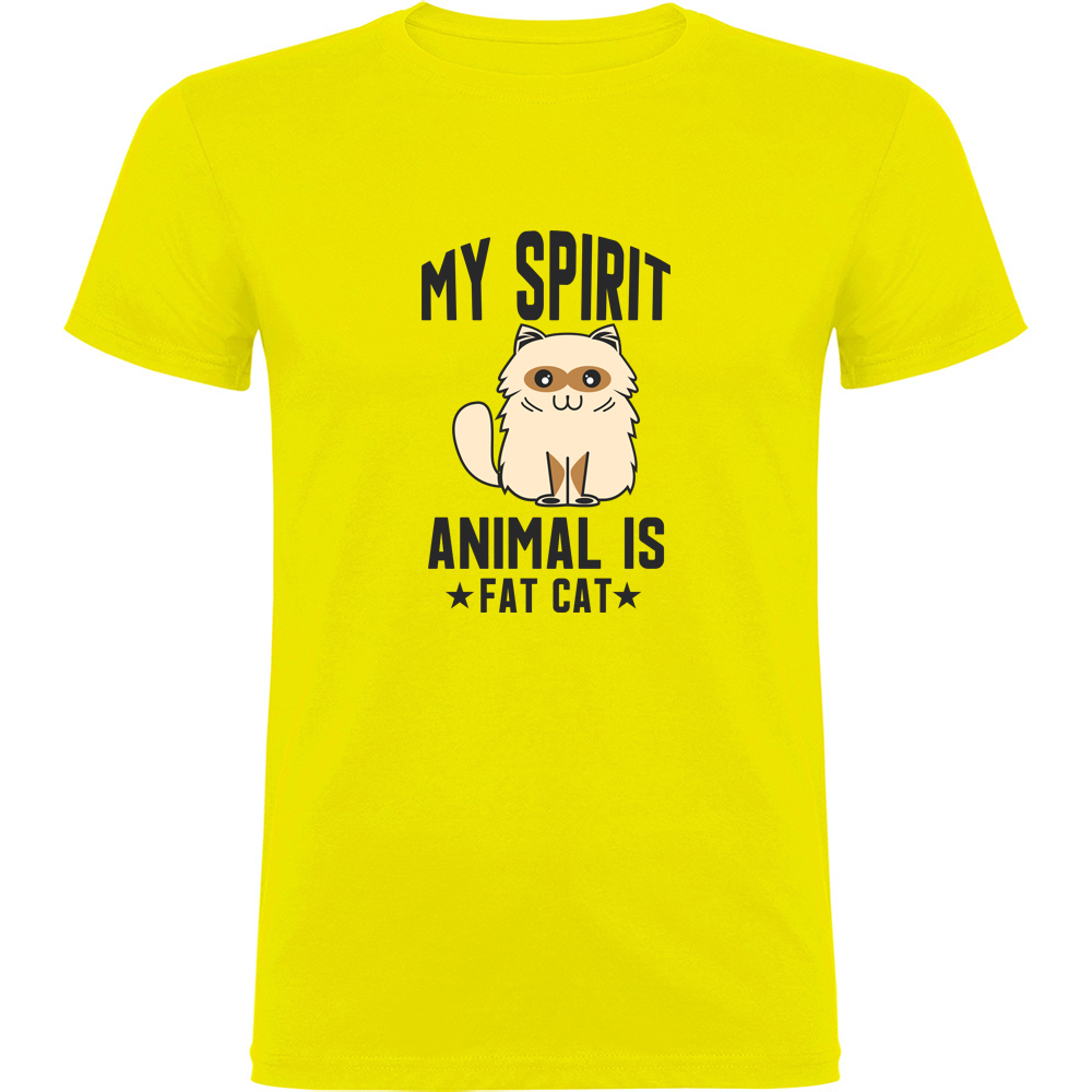 MYSPIRITANIMALISFATCAT.TR_.YEL_.jpg Tricou My spirit animal is fat cat, Galben - imagine 1