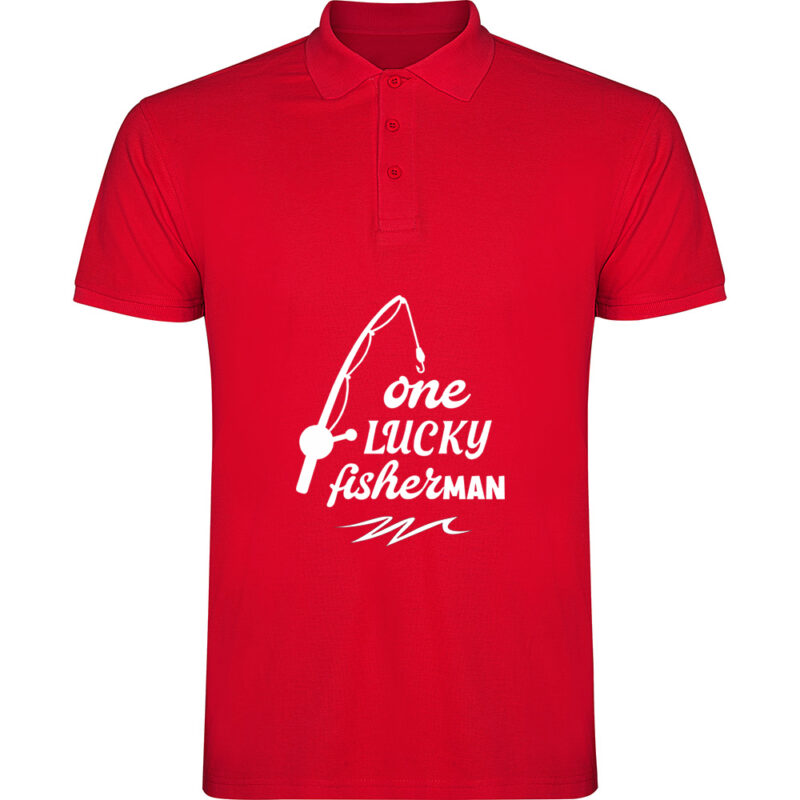 Tricou polo One lucky fisherman, Roșu