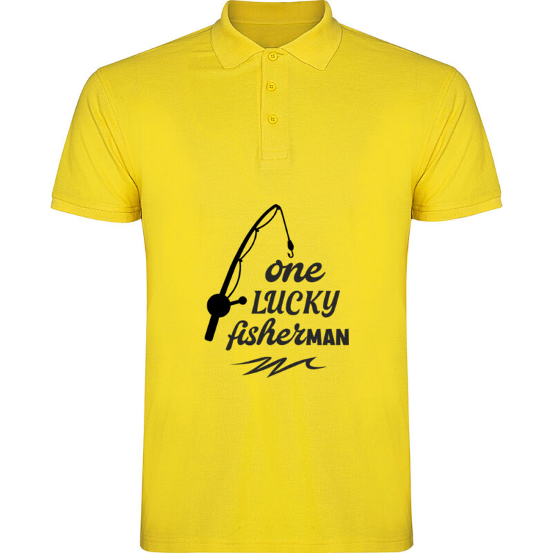 Tricou polo One lucky fisherman, Galben