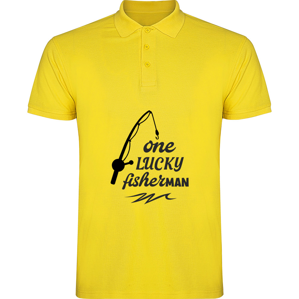 ONELUCKYFISHERMAN.TP_.YEL_.jpg Tricou polo One lucky fisherman, Galben - imagine 1