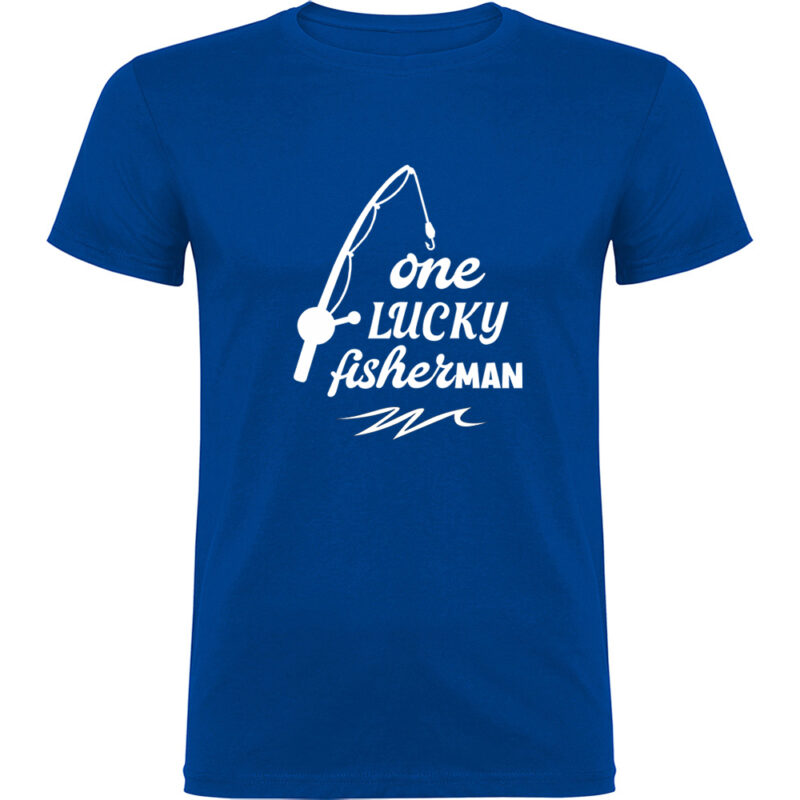 Tricou One lucky fisherman, Albastru