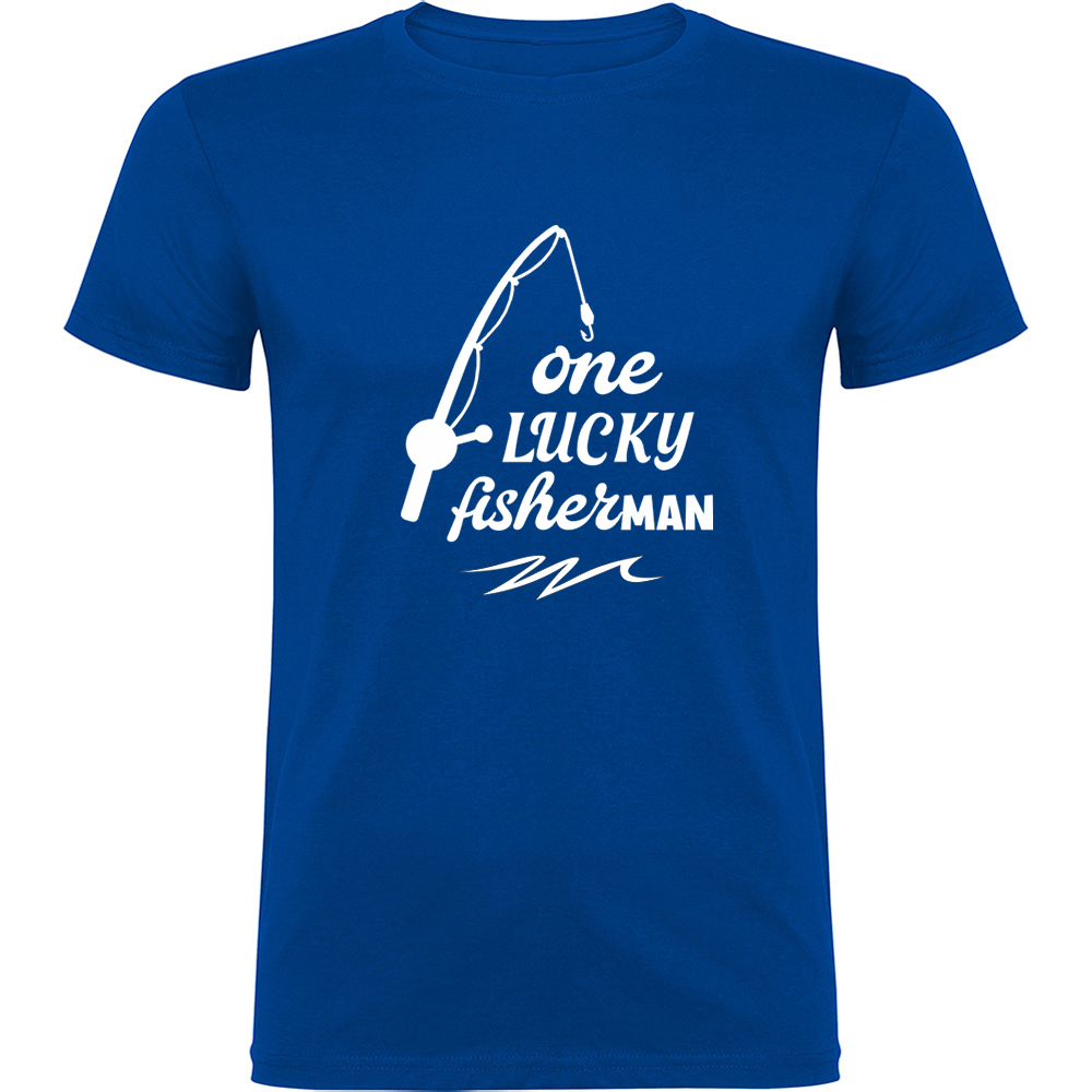 ONELUCKYFISHERMAN.TR_.BLU_.jpg Tricou One lucky fisherman, Albastru - imagine 1
