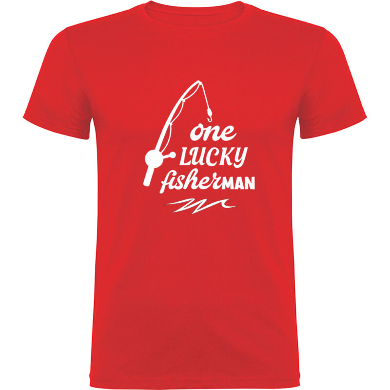 Tricou One lucky fisherman, Roșu
