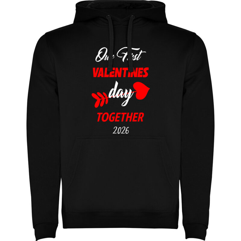 Hanorac Our first Valentines Day, Negru