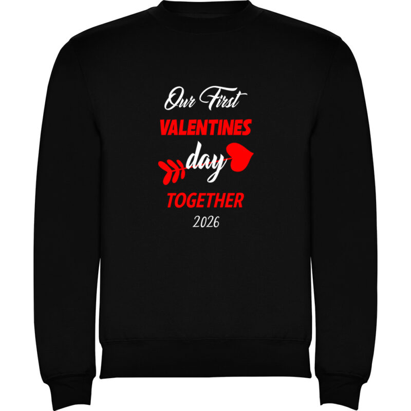 Pulover Our first Valentines Day, Negru
