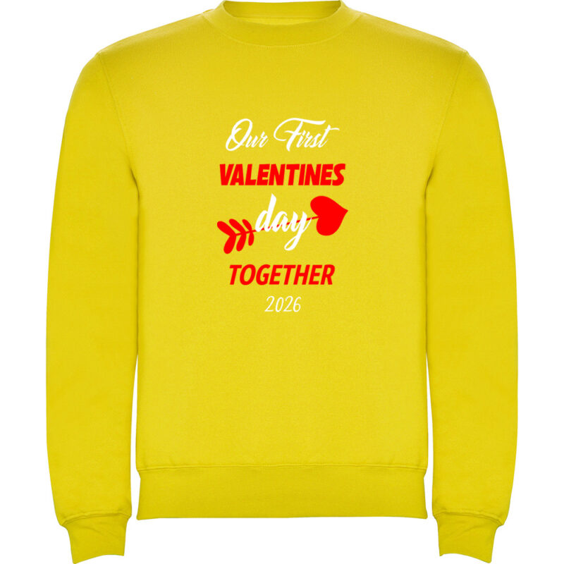 Pulover Our first Valentines Day, Galben