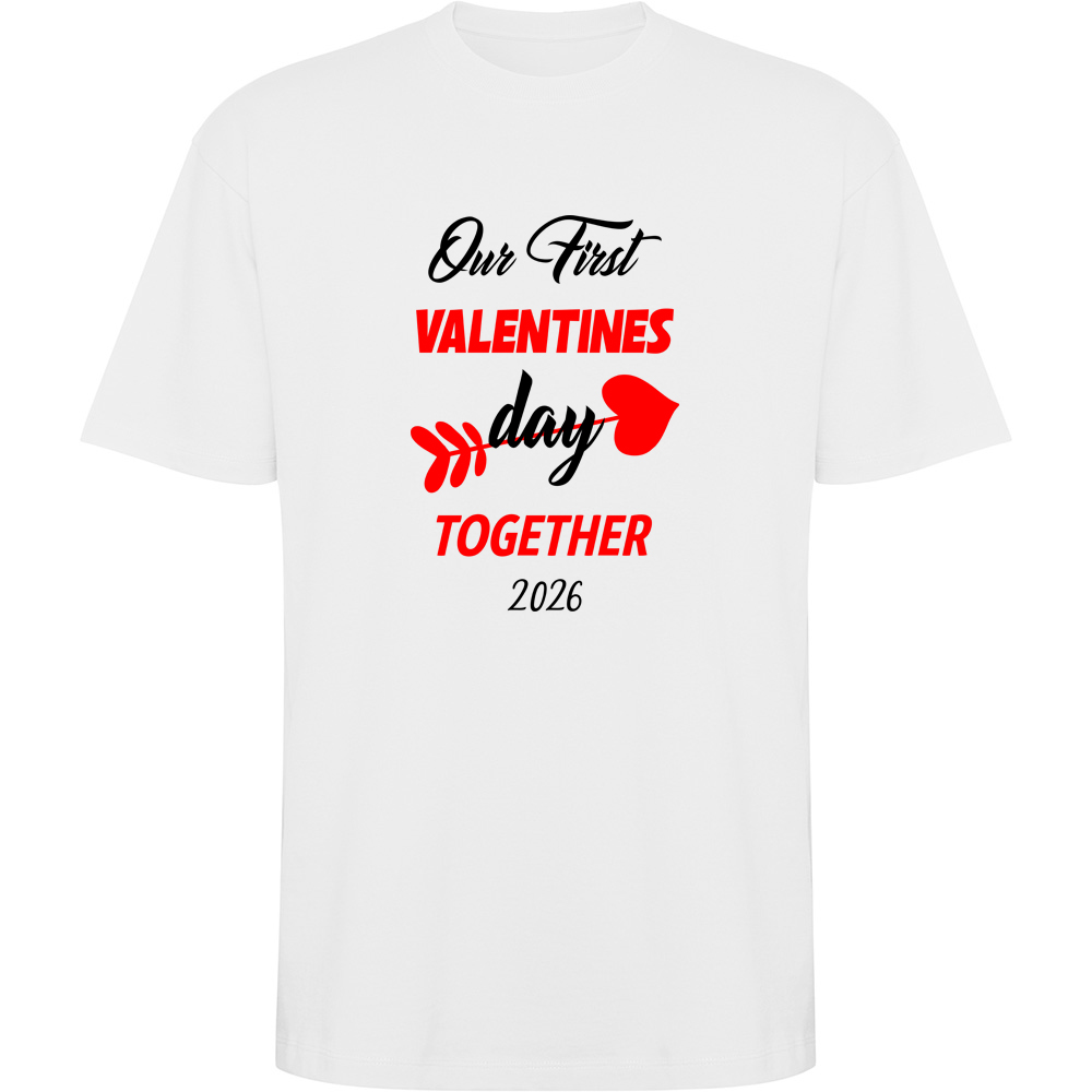 OURFIRSTVALENTINESDAY.TO_.WHT_.jpg Tricou oversize Our first Valentines Day, Alb - imagine 1