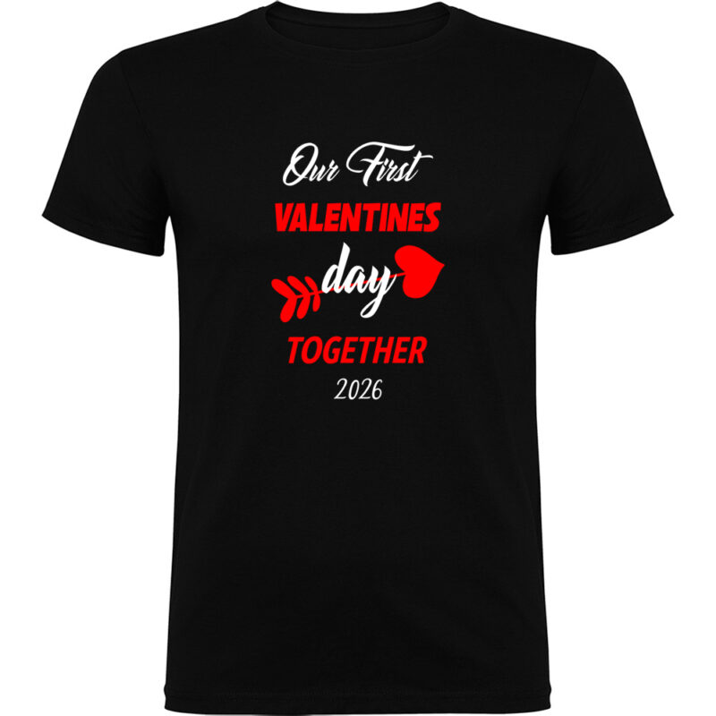 Tricou Our first Valentines Day, Negru