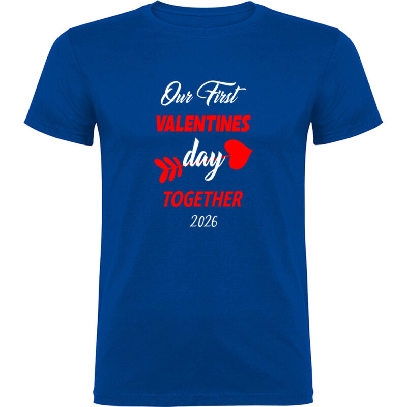 Tricou Our first Valentines Day, Albastru