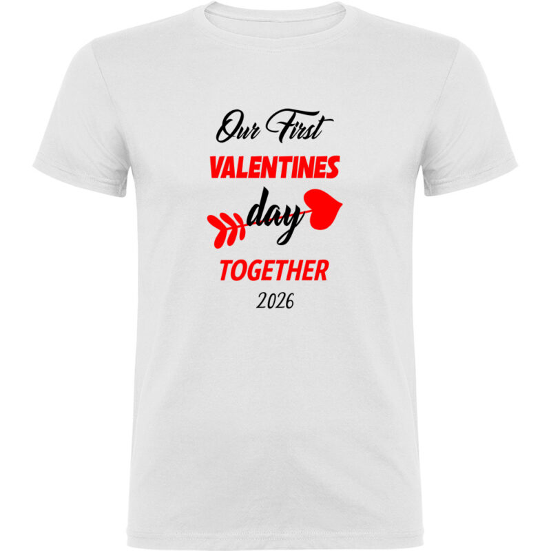 Tricou Our first Valentines Day, Alb