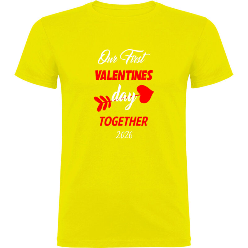 Tricou Our first Valentines Day, Galben