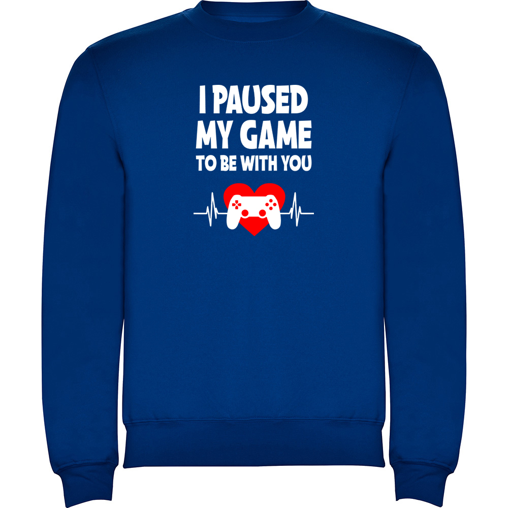 PAUSEDMYGAMETOBEWITHYOU.PLV_.BLU_.jpg Pulover Paused my game to be with you, Albastru - imagine 1