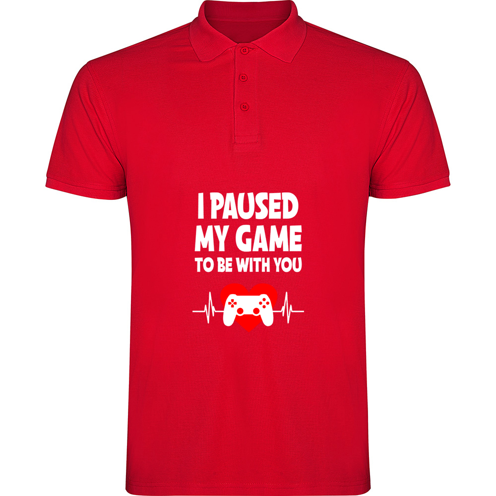 PAUSEDMYGAMETOBEWITHYOU.TP_.RED_.jpg Tricou polo Paused my game to be with you, Roșu - imagine 1