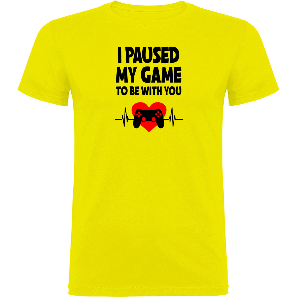 PAUSEDMYGAMETOBEWITHYOU.TR_.YEL_.jpg Tricou Paused my game to be with you, Galben - imagine 1