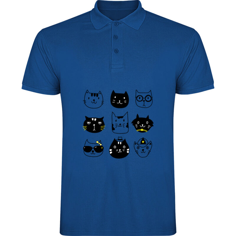 Tricou polo Pisici, Albastru