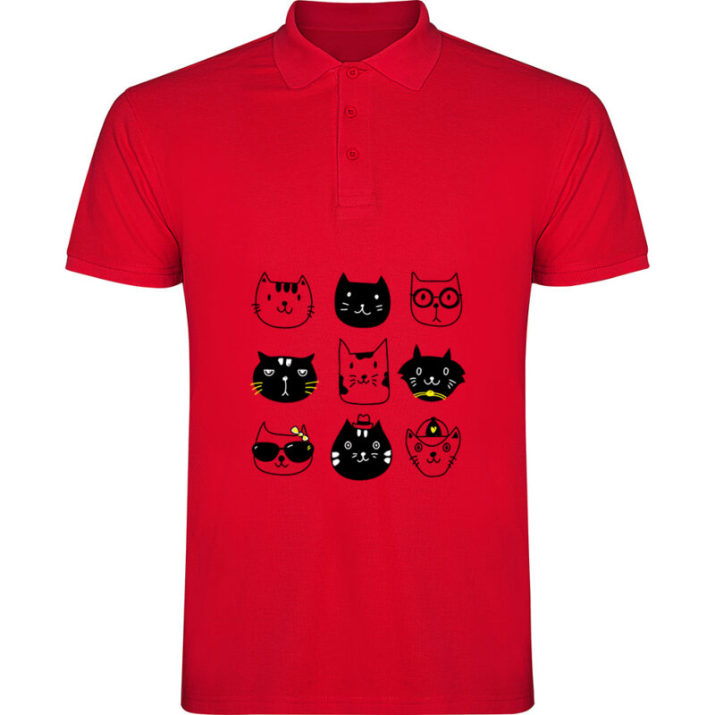 Tricou polo Pisici, Roșu