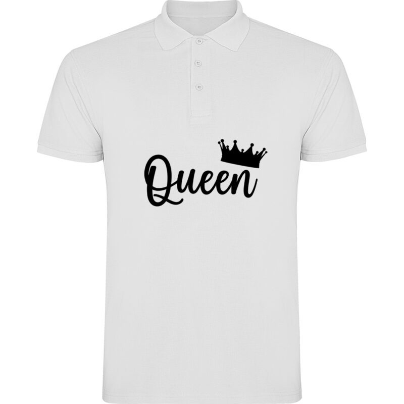 Tricou polo Queen, Alb