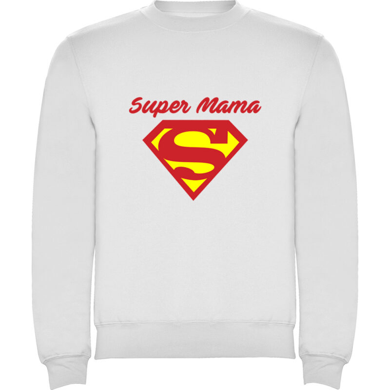Pulover Super Mama, Alb