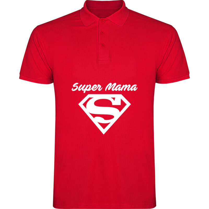 Tricou polo Super Mama, Roșu